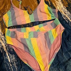 Ninety Multicolor Pastel Bikini Set
